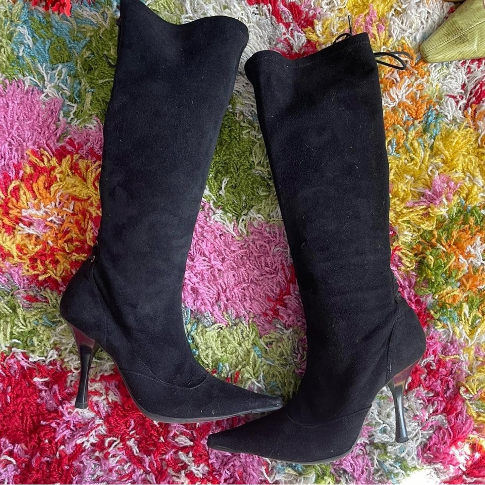 BCBG Suede Pointed Toe Boots